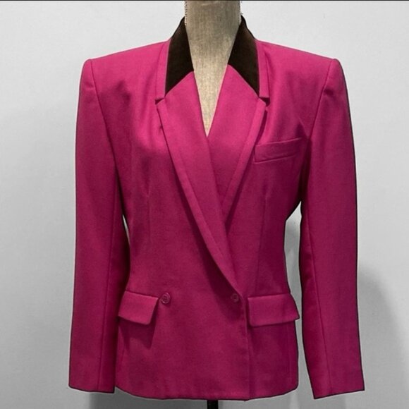 ALFRED SUNG Wool Pink Blazer with Double breasted - Picture 1 of 16